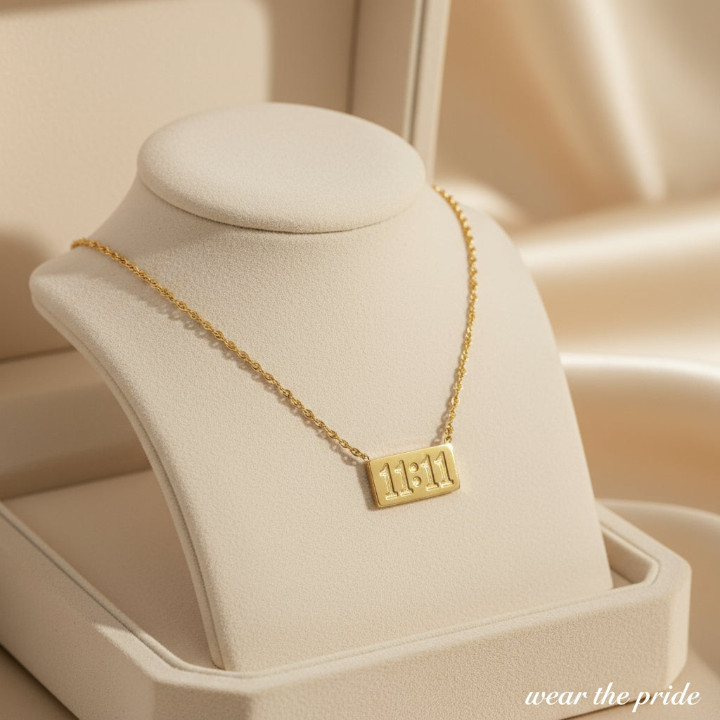 Gold-Plated Anti Tarnish 11:11 Angel Make a Wish Stainless Steel Pendant