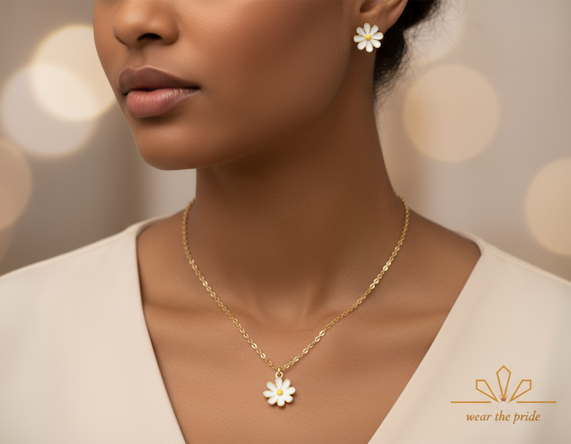 Daisy Fashion Necklace with Earrings