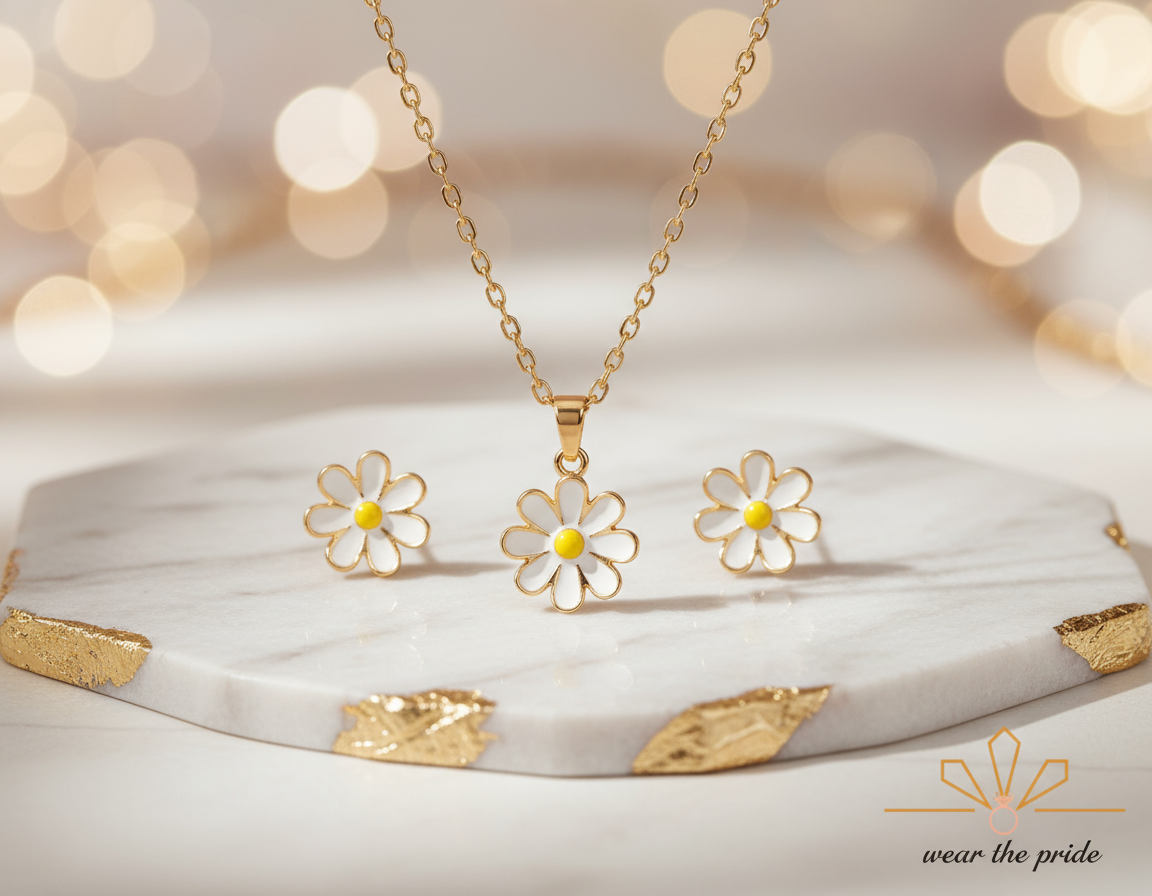 Daisy Fashion Necklace with Earrings